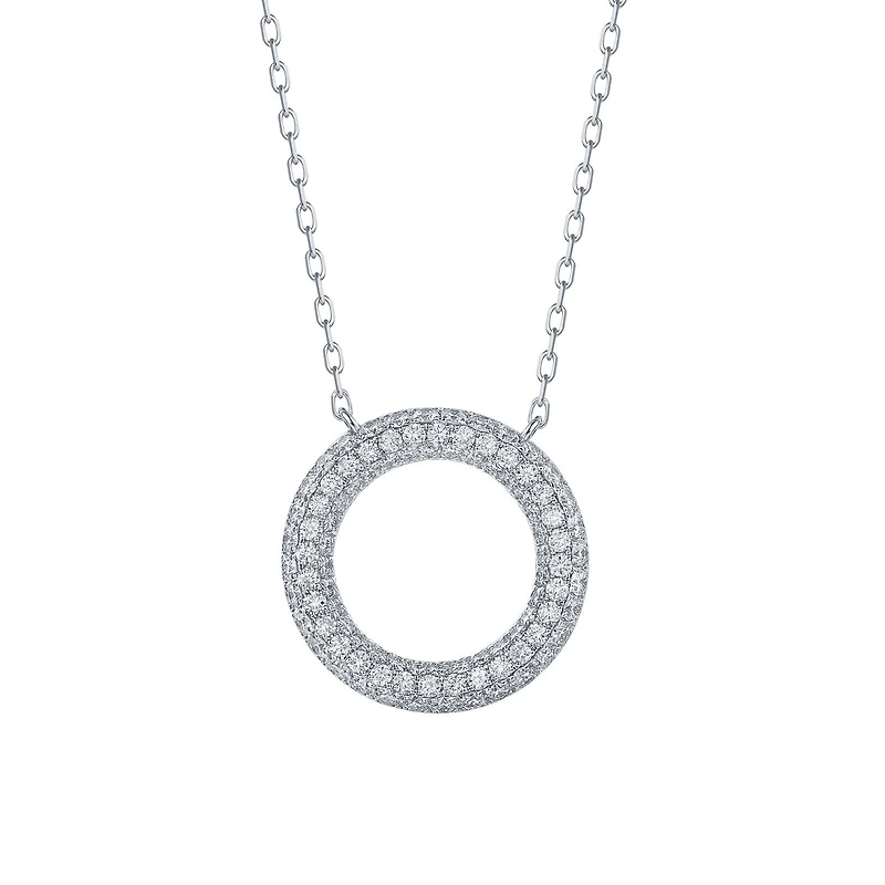Diamond Pendant Round in White Gold