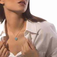 Lucky Move Small Rose Gold, Turquoise and Diamond Pendant