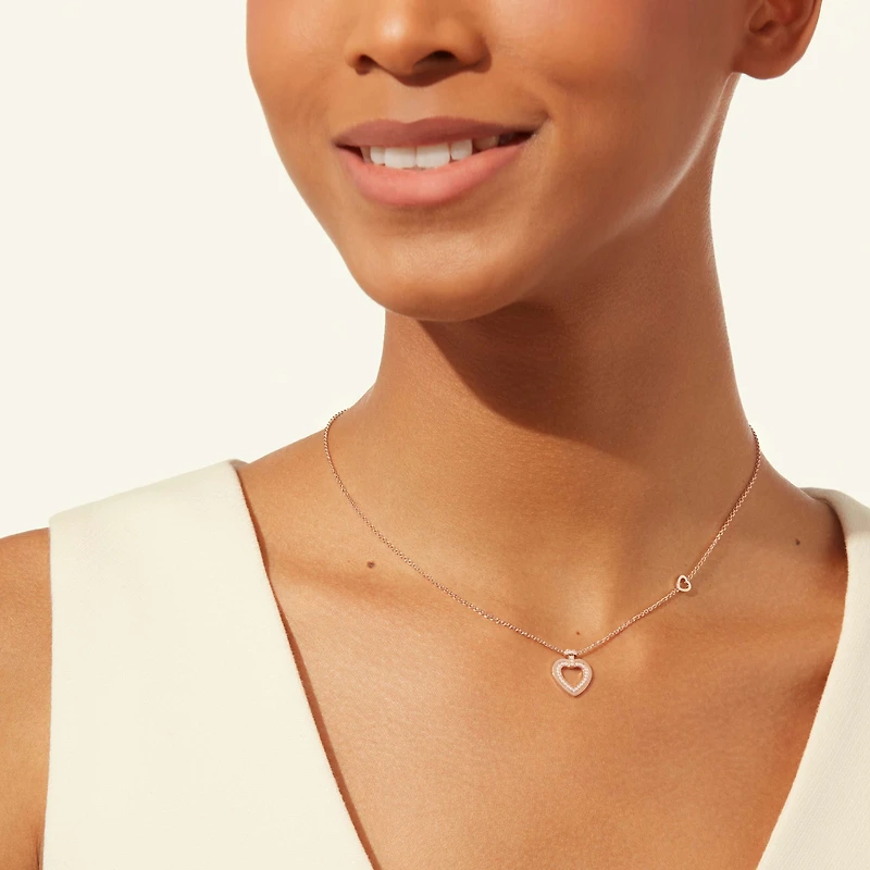 Pretty Woman Small Rose Gold and Diamond Heart Pendant