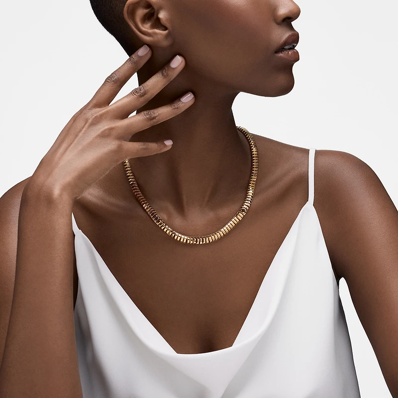 Yellow Gold Textured Necklace