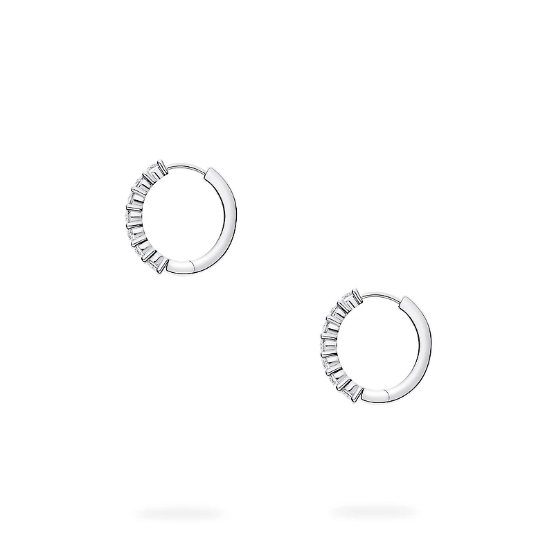 White Gold Diamond Hoop Earrings