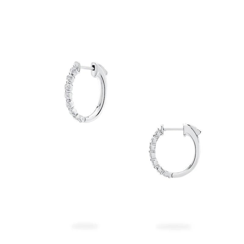 Oval Hoop Diamond Earrings
