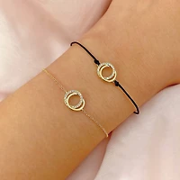 Kate Yellow Gold and Diamond Pavé Love Knot Bracelet