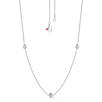 Diamonds by the Inch White Gold 3-Row Station Diamond Necklace