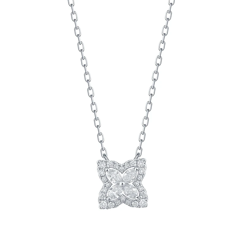 Diamond Pendant in White Gold