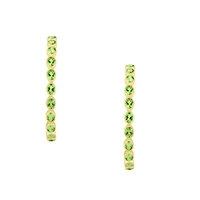 Peridot Bezel Set Hoop Earrings
