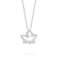 Maple Leaf Diamond Pendant, White Gold