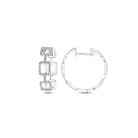 U-Linq White Gold and Diamond Pavé Hoop Earrings