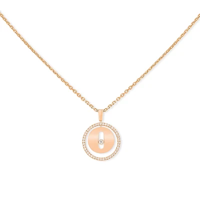 Lucky Move Small Rose Gold and Diamond Pendant
