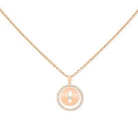 Lucky Move Small Rose Gold and Diamond Pendant
