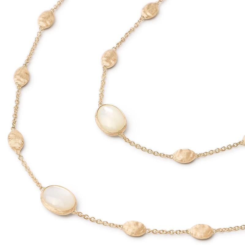Siviglia Yellow Gold and Mother-of-Pearl Station Necklace