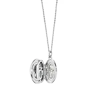 Four Image Lockets Silver and White Sapphire Pendant