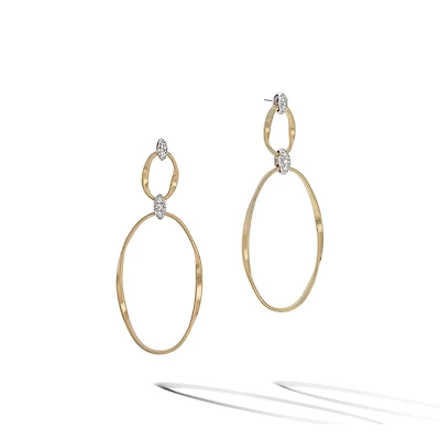 Marrakech Onde Yellow Gold and Diamond Drop Earrings
