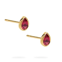 Yellow Gold Ruby Stud Earrings