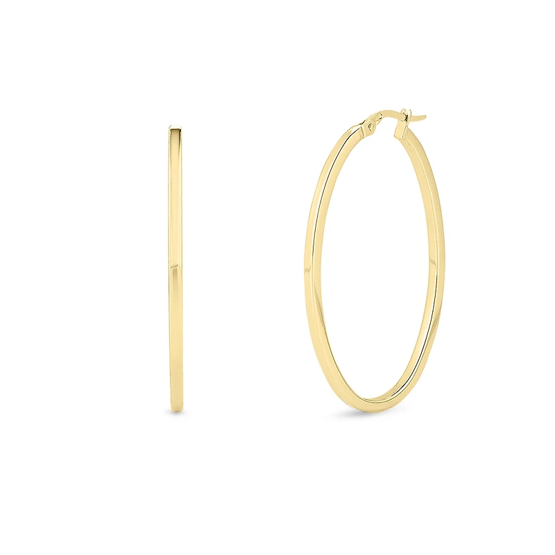 Basic Yellow Gold Large Oval Hoop Earrings