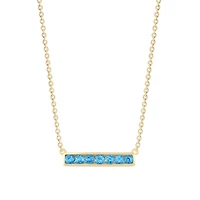 Topaz Horizontal Bar Neckalce in Yellow Gold