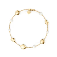 Yellow Gold Pearl Bracelet