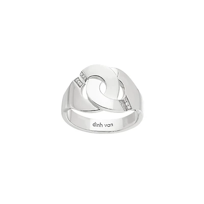 Menottes R12 White Gold and Diamond Pavé Ring