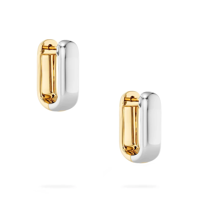 Yellow and White Gold U-Shape Huggies