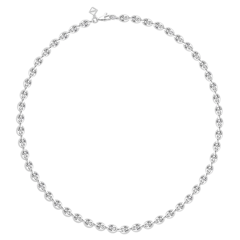 Sterling Silver Men's Coffee Bean Link Necklace
