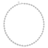 Sterling Silver Men's Coffee Bean Link Necklace