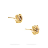 Yellow Gold Birthstone Earrings, Citrine