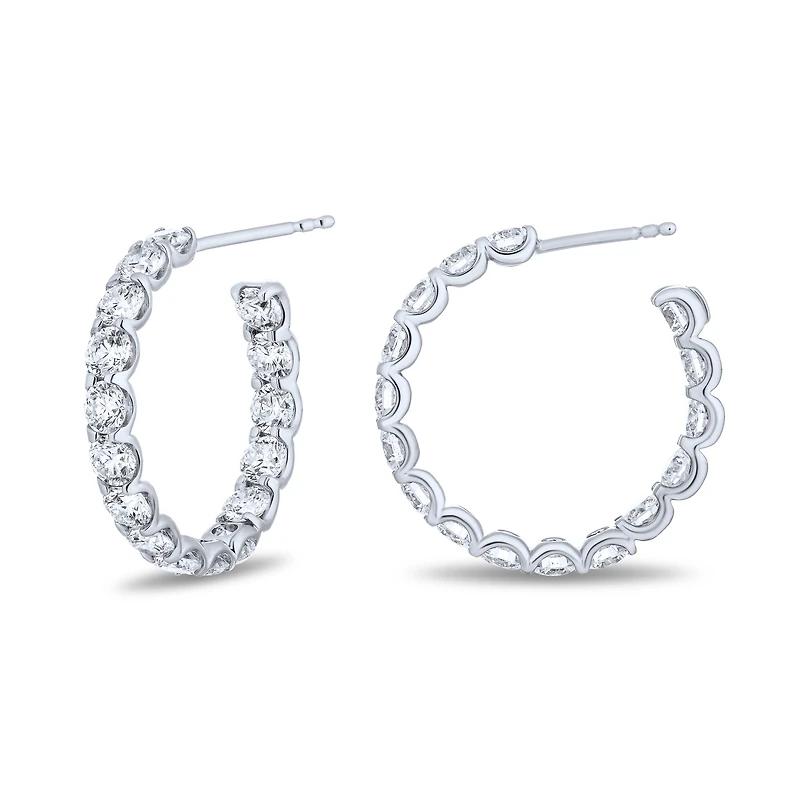 Diamond 4.80ct hoop earrings in white gold