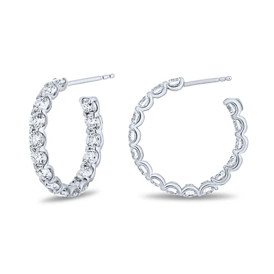 Diamond 4.80ct hoop earrings in white gold