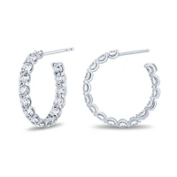 Diamond 4.80ct hoop earrings in white gold