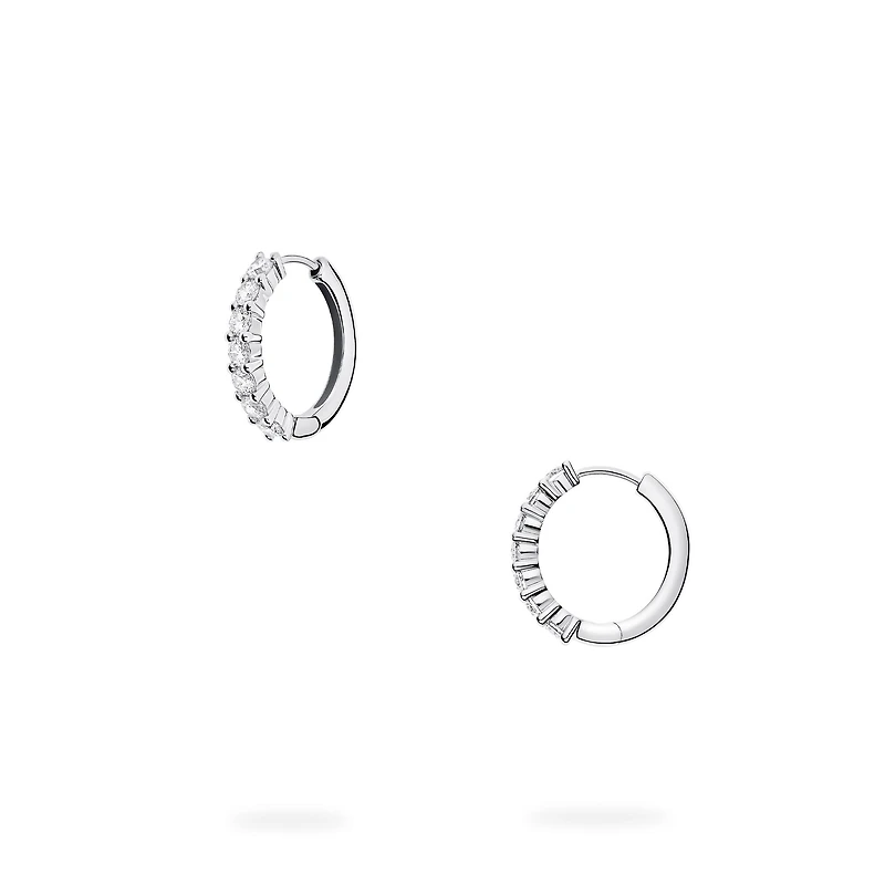 White Gold Diamond Hoop Earrings