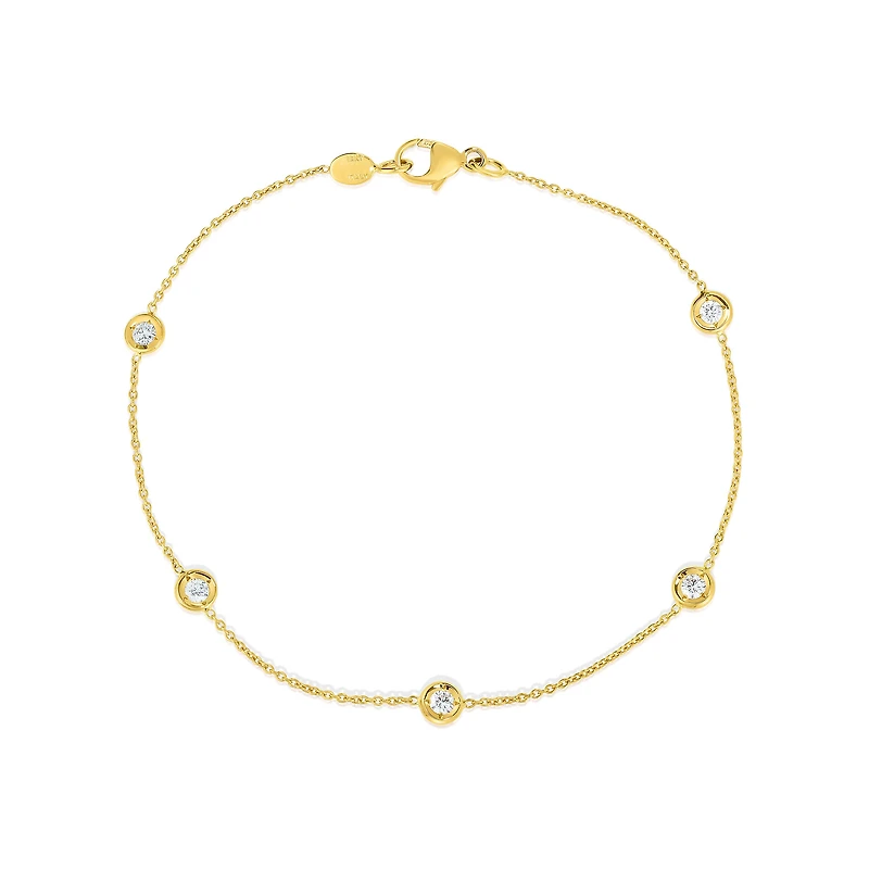 Diamonds by the Inch Yellow Gold 5-Row Station Diamond Bracelet