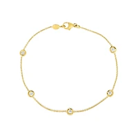 Diamonds by the Inch Yellow Gold 5-Row Station Diamond Bracelet