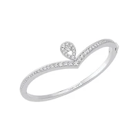Josephine Aigrette White Gold and Diamond Pavé Bangle