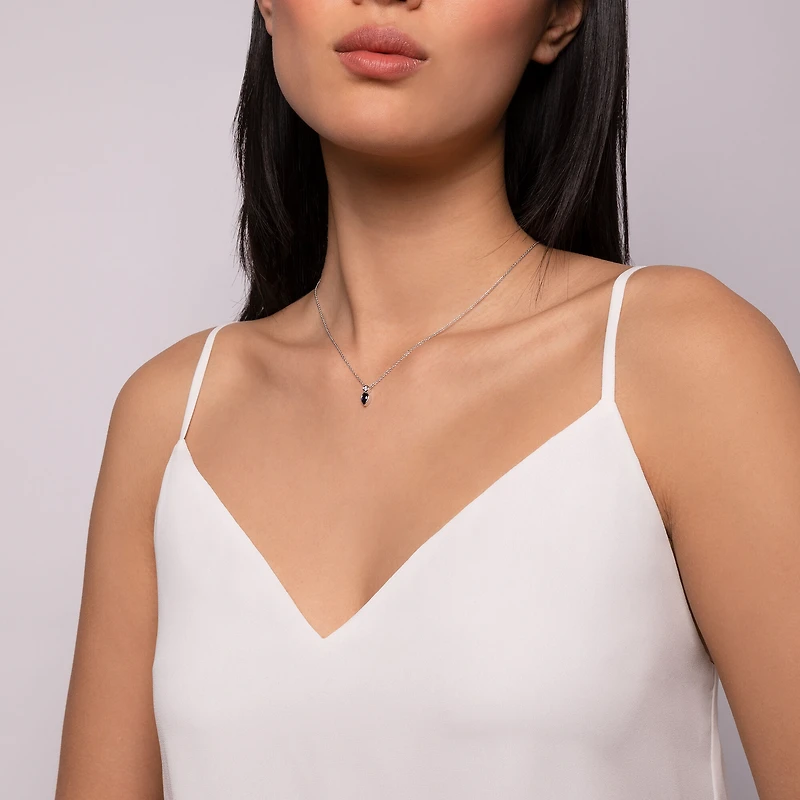 Sapphire and Diamond Pendant Necklace