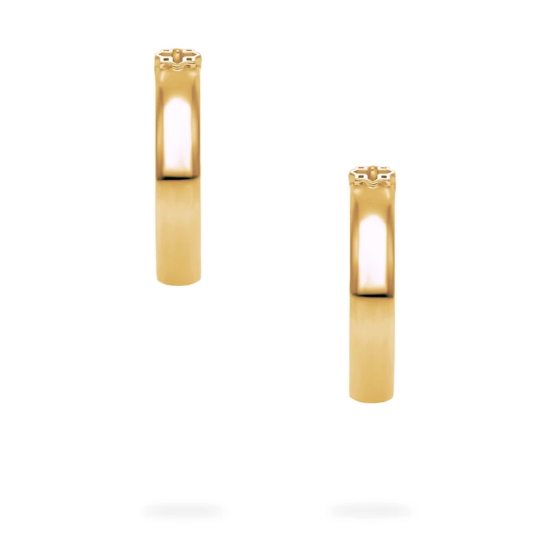 Yellow Gold Muse 18 mm Hoop Earrings