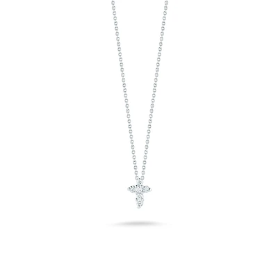 Tiny Treasures White Gold Diamond Baby Cross Necklace