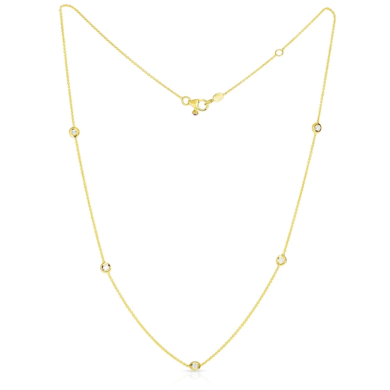 Diamonds by the Inch Yellow Gold 5-Row Station Diamond Necklace