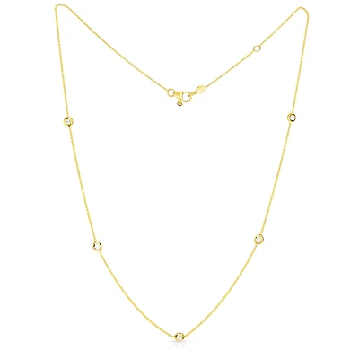 Diamonds by the Inch Yellow Gold 5-Row Station Diamond Necklace
