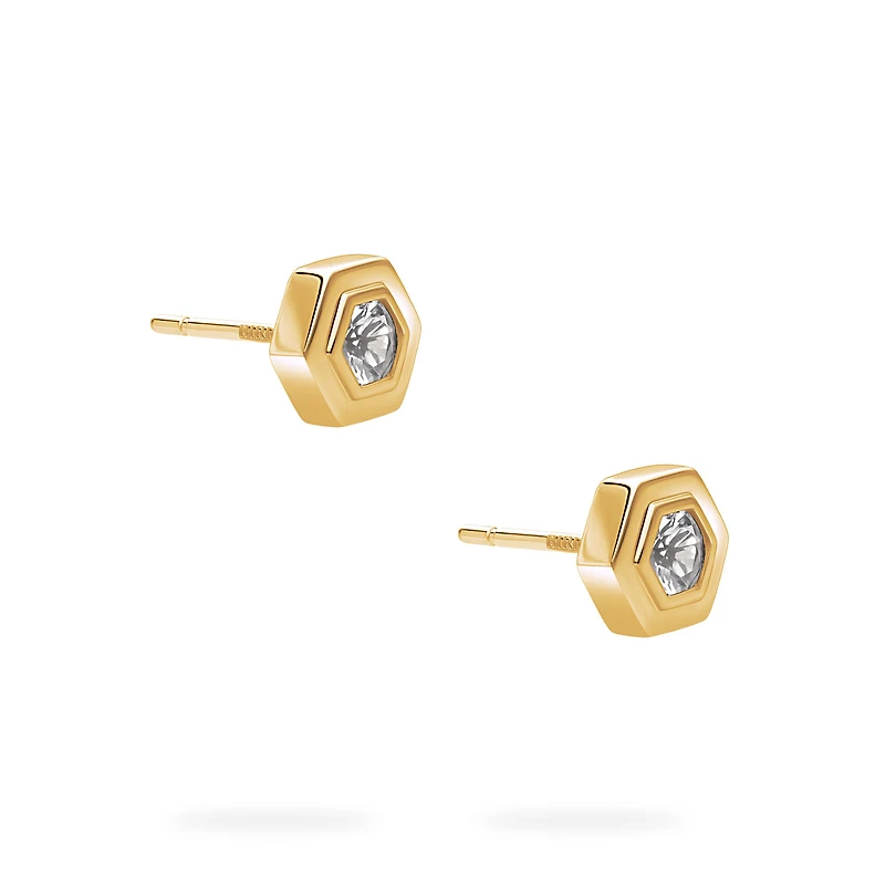 Yellow Gold Birthstone Earrings