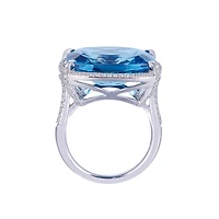 London Blue Topaz Ring White Gold