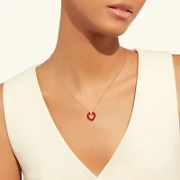 Pretty Woman Medium Rose Gold, Carnelian and and Diamond Heart Pendant