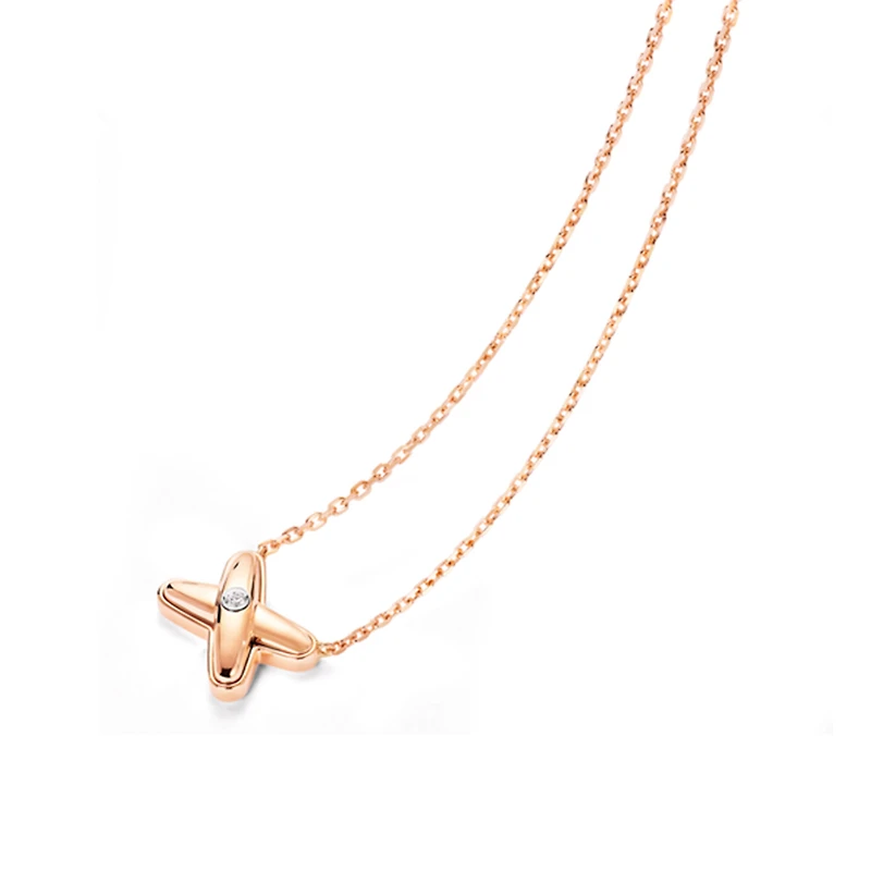 Jeux De Liens Rose Gold and Diamond Pendant