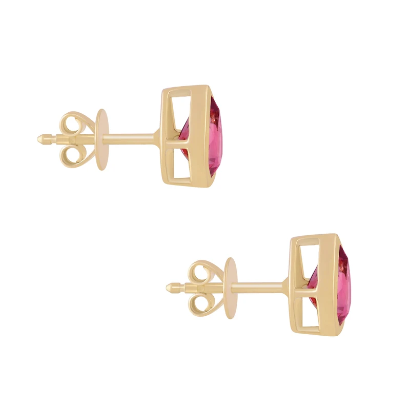 Pear Shape Pink Tourmaline Stud Earrings