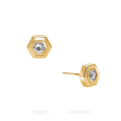 Yellow Gold Birthstone Earrings
