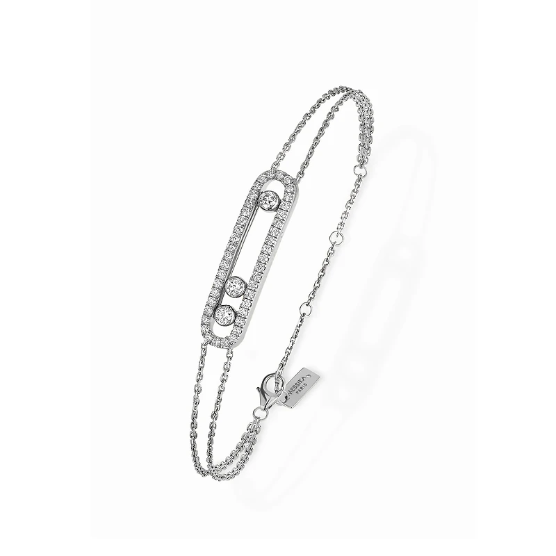 Move Classic White Gold and Diamond Pavé Bracelet