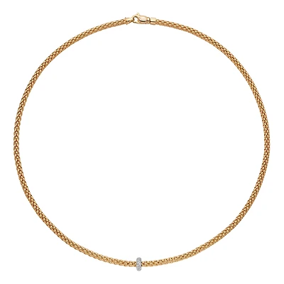 Prima Yellow Gold and  Diamond Pavé Necklace