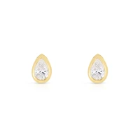 Diamonds By The Inch Yellow Gold and Diamond Pear Cut Earrings