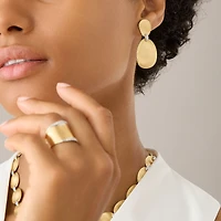 Lunaria Yellow Gold and Diamond Drop Earrings