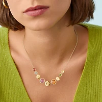 Jaipur Colour Yellow Gold and Semi-Precious Gemstone Necklace