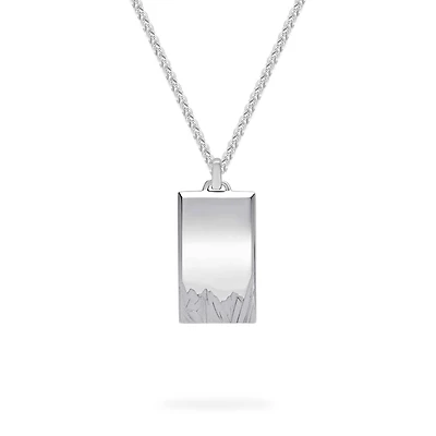 Sterling Silver Men's Mountain Dogtag Necklace